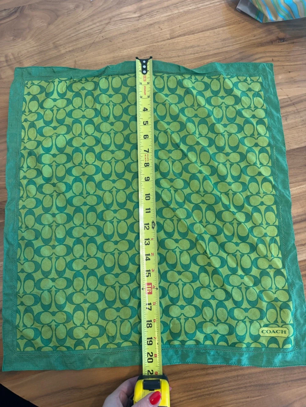 Vintage coach Y2K signature lime green scarf bandana